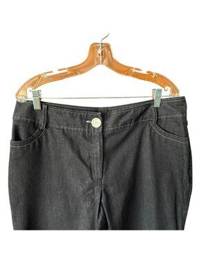 Chapter One Pants Womens Size 16 Black Straight Leg Stretchy NWOT
